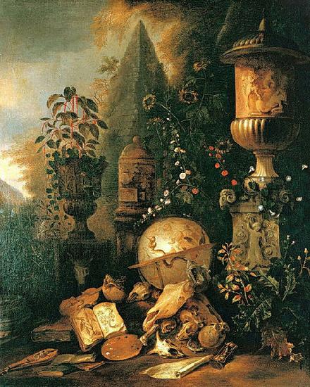 Matthias Withoos Vanitas oil painting image